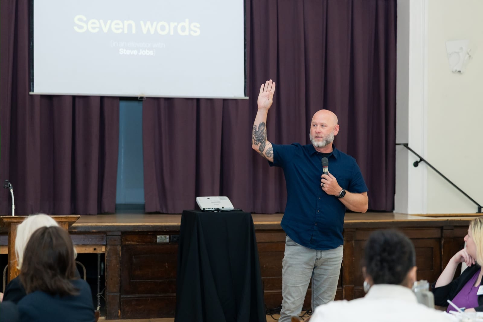 Todd Hiestand delivering the Four Spaces keynote to an audience
